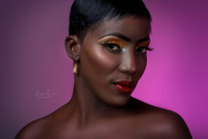 Roger Lewis photography studio make-up beauty shot in Port of Prince